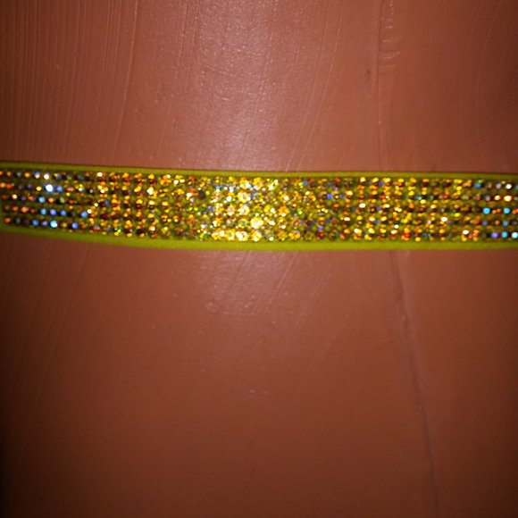 Victoria Secret Bra Set 36C Push Up Medium Thong Panty Yellow-Green Shine Strap - Picture 9 of 12